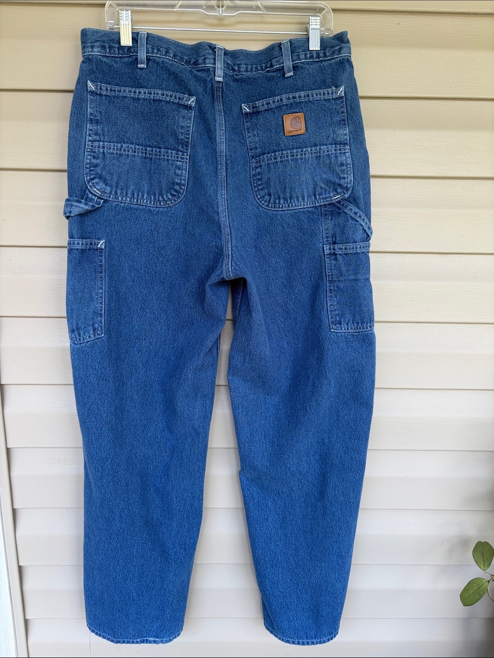 Carhartt Original Dungaree Fit Carpenter Jeans Blue Denim 35x32 Workwear
